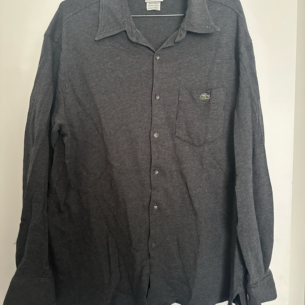 Lacoste Men's Charcoal Button-Down Shirt
